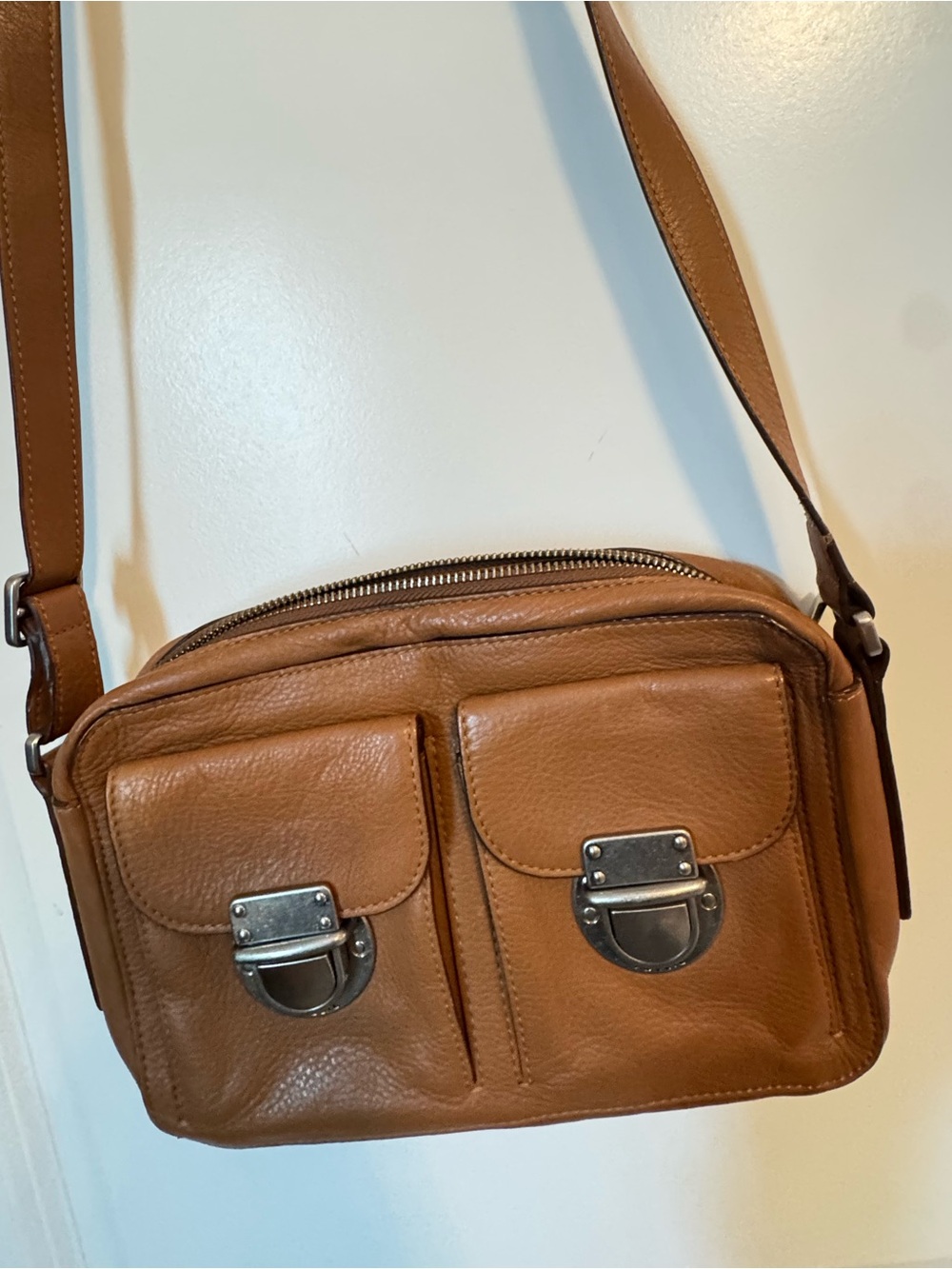 Fossil - Leather Crossbody Messenger Bag in Brown